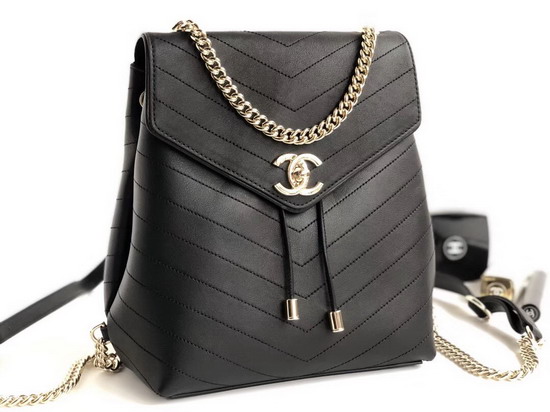 Chanel Bakcpack Black Calfskin A57555