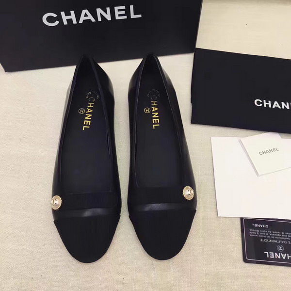 Chanel Ballerinas Black Lambskin and Grosgrain For Sale