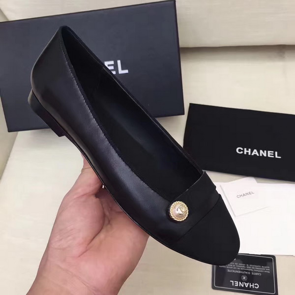 Chanel Ballerinas Black Lambskin and Grosgrain For Sale