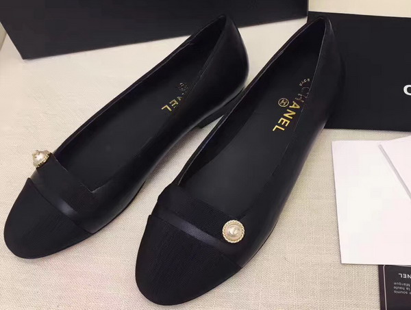 Chanel Ballerinas Black Lambskin and Grosgrain For Sale