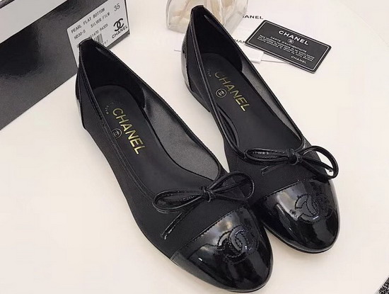 Chanel Ballerinas Black Mesh and Lambskin