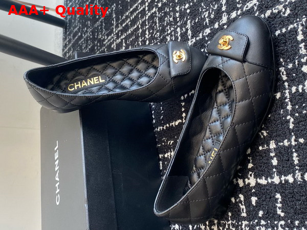 Chanel Ballet Flats Calfskin and Lambskin Black G45879 Replica