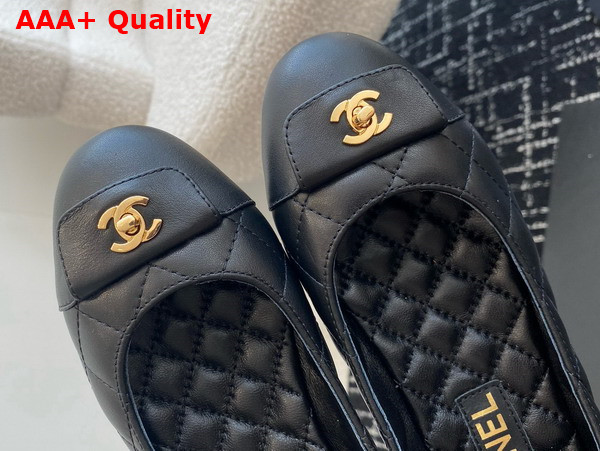 Chanel Ballet Flats Calfskin and Lambskin Black G45879 Replica