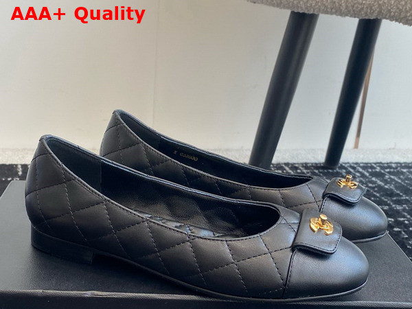 Chanel Ballet Flats Calfskin and Lambskin Black G45879 Replica