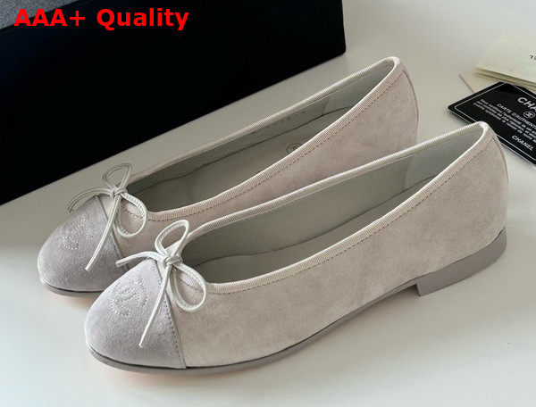 Chanel Ballet Flats in Grey Suede Goatskin G46026 Replica