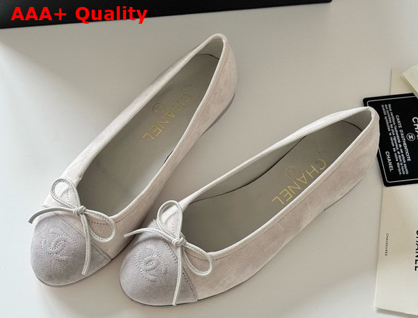 Chanel Ballet Flats in Grey Suede Goatskin G46026 Replica