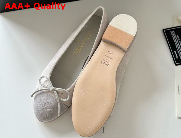 Chanel Ballet Flats in Grey Suede Goatskin G46026 Replica