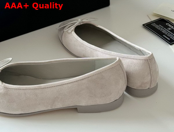 Chanel Ballet Flats in Grey Suede Goatskin G46026 Replica