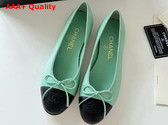 Chanel Ballet Flats in Lambskin Green and Black Replica