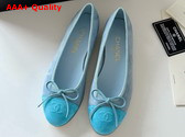 Chanel Ballet Flats in Light Blue Suede Goatskin G46026 Replica