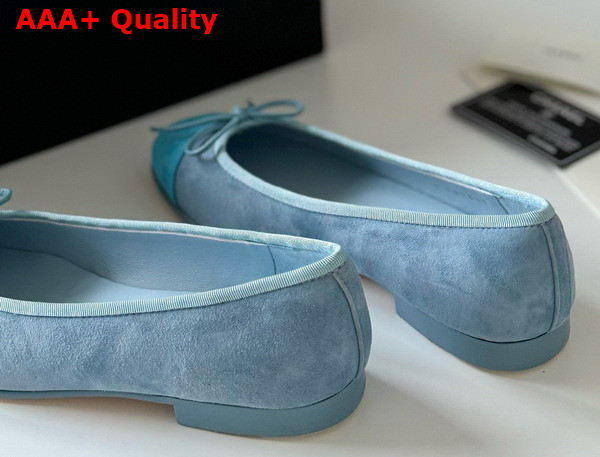 Chanel Ballet Flats in Light Blue Suede Goatskin G46026 Replica