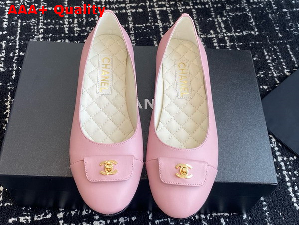 Chanel Ballet Flats in Pink Lambskin G45879 Replica