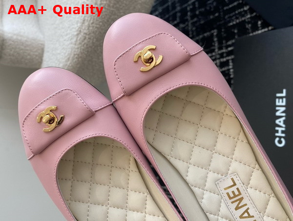 Chanel Ballet Flats in Pink Lambskin G45879 Replica