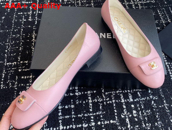 Chanel Ballet Flats in Pink Lambskin G45879 Replica