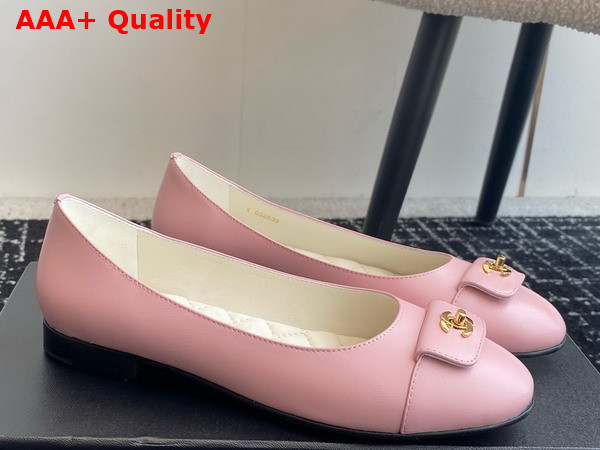 Chanel Ballet Flats in Pink Lambskin G45879 Replica