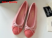 Chanel Ballet Flats in Pink Suede Goatskin G46026 Replica