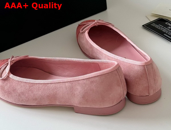 Chanel Ballet Flats in Pink Suede Goatskin G46026 Replica