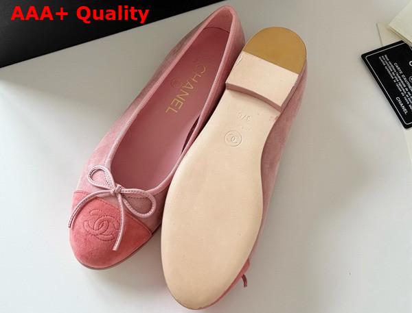 Chanel Ballet Flats in Pink Suede Goatskin G46026 Replica