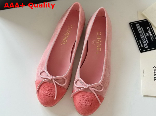 Chanel Ballet Flats in Pink Suede Goatskin G46026 Replica