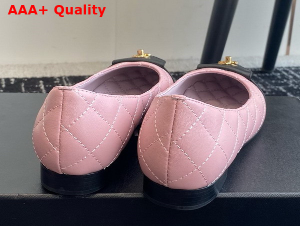 Chanel Ballet Flats in Pink and Black Lambskin G45879 Replica