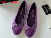 Chanel Ballet Flats in Purple Suede Goatskin G46026 Replica