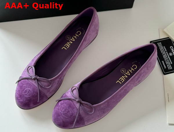 Chanel Ballet Flats in Purple Suede Goatskin G46026 Replica