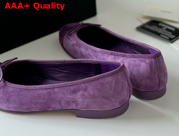 Chanel Ballet Flats in Purple Suede Goatskin G46026 Replica