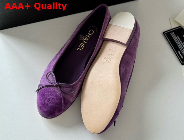 Chanel Ballet Flats in Purple Suede Goatskin G46026 Replica