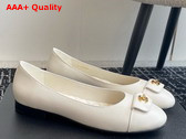 Chanel Ballet Flats in White Lambskin G45879 Replica