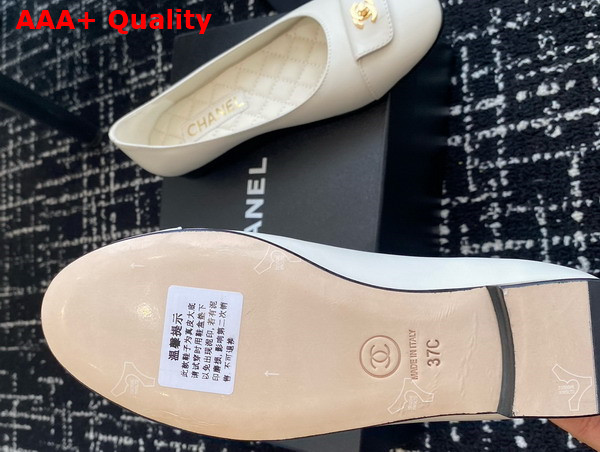 Chanel Ballet Flats in White Lambskin G45879 Replica