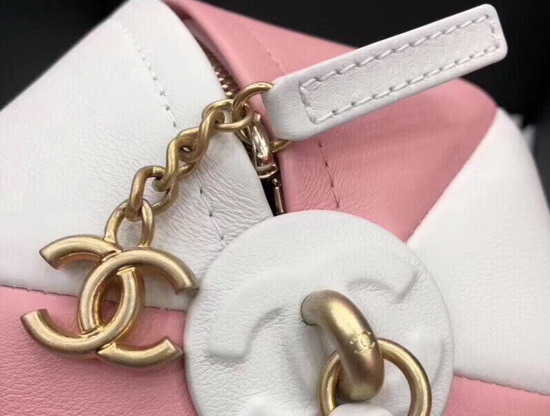 Chanel Beach Ball Handbag White and Pink Calfskin AS0512