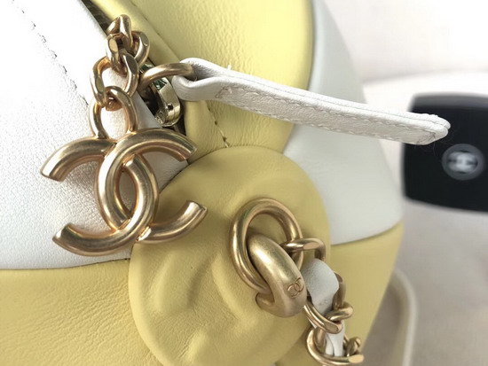 Chanel Beach Ball Handbag White and Yellow Calfskin AS0512