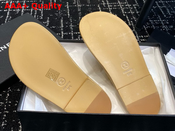 Chanel Beach Mules in Beige Quilted Lambskin Replica