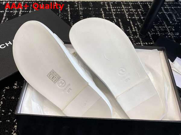 Chanel Beach Mules in White Quilted Lambskin Replica