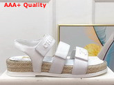 Chanel Beach Sandal White Calfskin and Canvas Replica