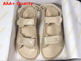 Chanel Beach Sandal in Beige Lambskin Replica