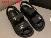 Chanel Beach Sandal in Black Denim Replica