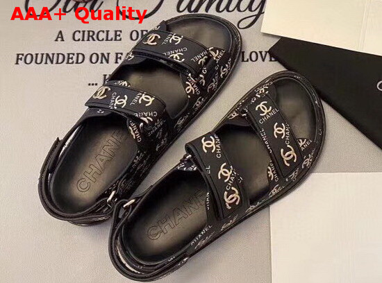 Chanel Beach Sandal in Black Printed Tpu Replica