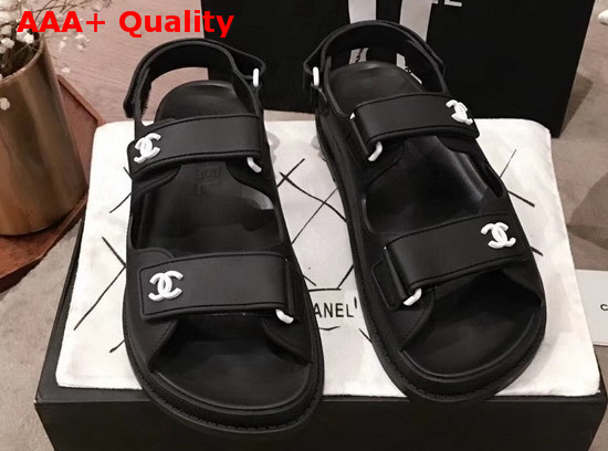 Chanel Beach Sandal in Black Tpu Replica