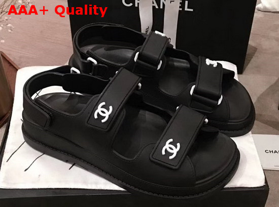 Chanel Beach Sandal in Black Tpu Replica