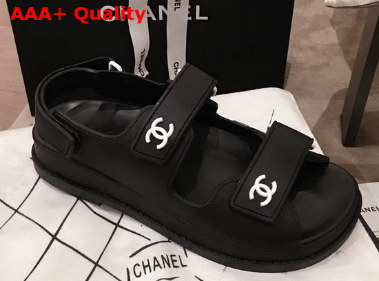 Chanel Beach Sandal in Black Tpu Replica