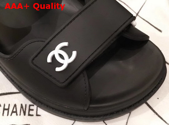 Chanel Beach Sandal in Black Tpu Replica