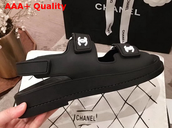 Chanel Beach Sandal in Black Tpu Replica