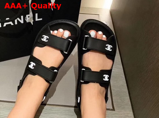 Chanel Beach Sandal in Black Tpu Replica