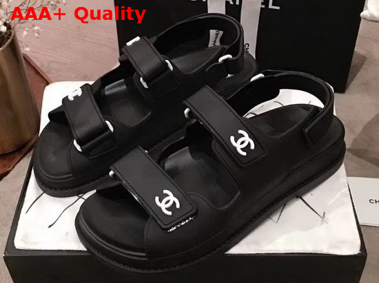 Chanel Beach Sandal in Black Tpu Replica