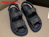 Chanel Beach Sandal in Blue Denim Replica