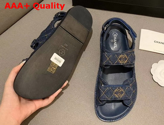 Chanel Beach Sandal in Blue Denim Replica