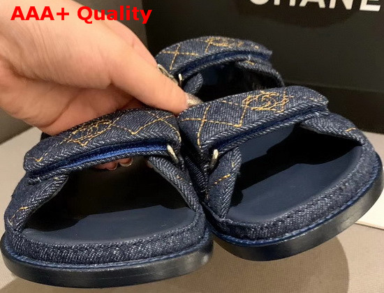 Chanel Beach Sandal in Blue Denim Replica