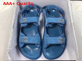 Chanel Beach Sandal in Blue Suede Leather Replica