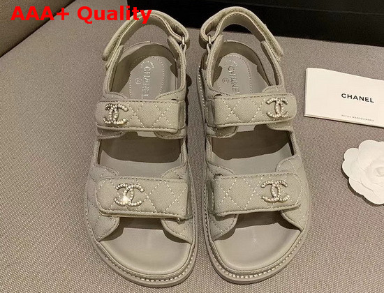 Chanel Beach Sandal in Gray Denim Replica